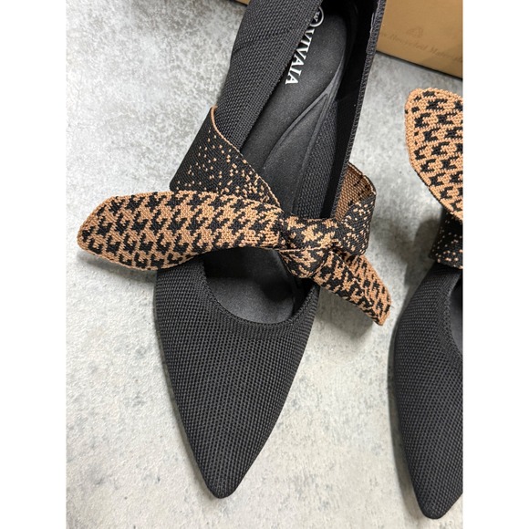 VIVAIA Elegant Black Low Heel Pumps with Bow Detail – Chic Comfort Pointed Toe - Picture 6 of 10